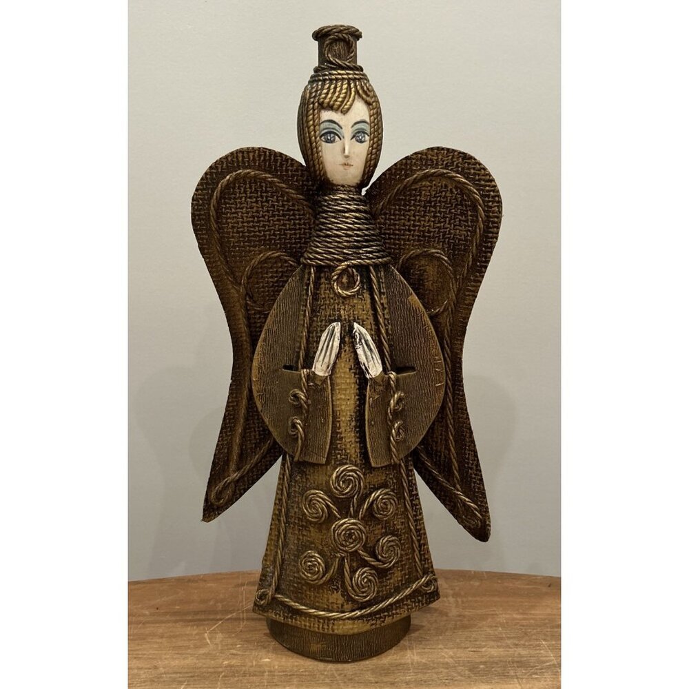 Vtg Mid Century Paper/Papier Mache Christmas Angel 17” Japan MCM Candle Holder